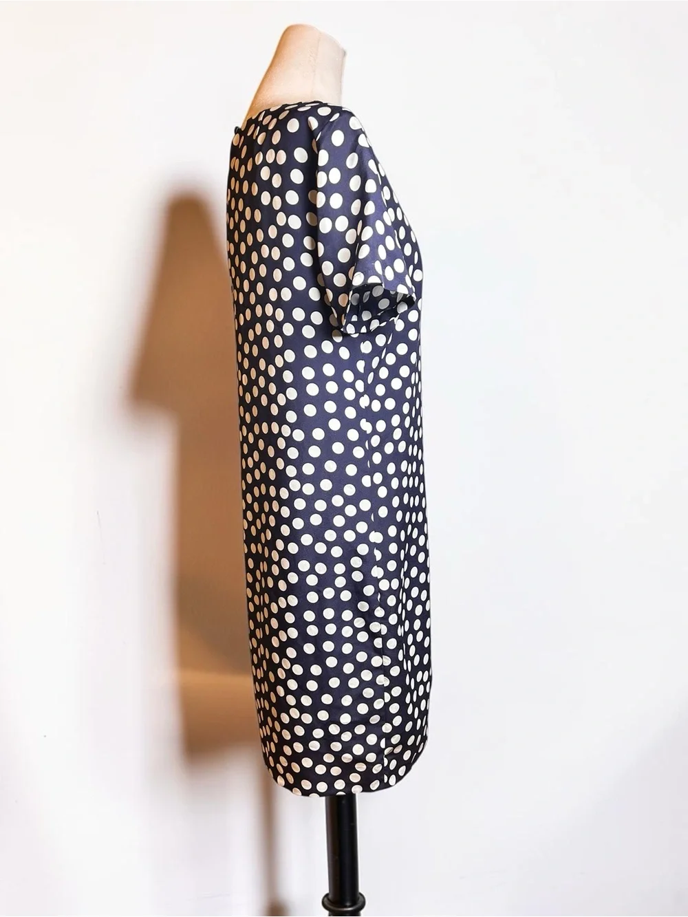 J.Crew Navy Polka Dot Shift Dress Size 6